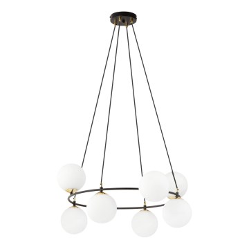 Lámpara colgante AZURA 8xE14/10W/230V negro/blanco