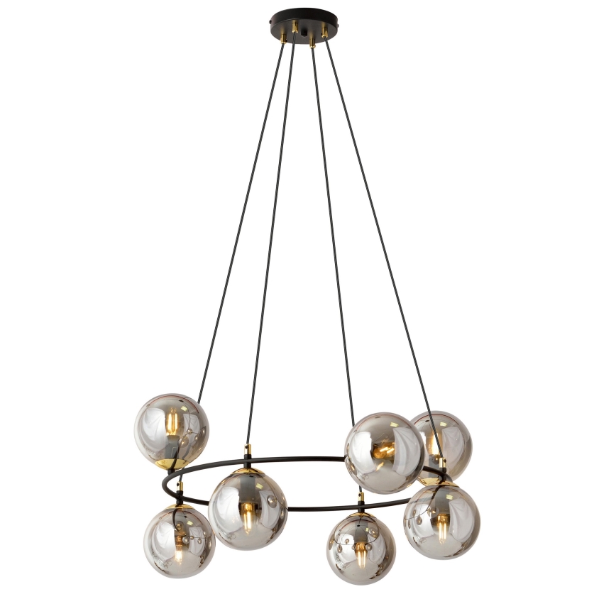 Lámpara colgante AZURA 8xE14/10W/230V negro/gris