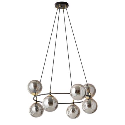 Lámpara colgante AZURA 8xE14/10W/230V negro/gris