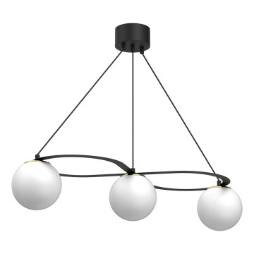 Lámpara colgante BALLO 3xE27/15W/230V negro/blanco