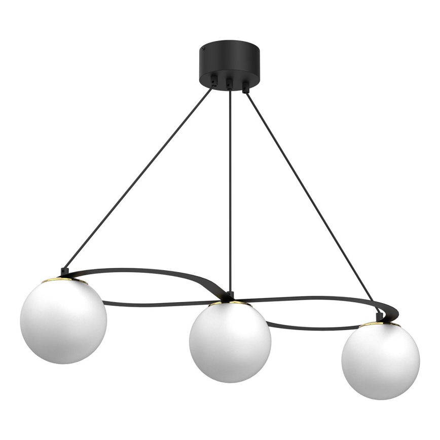 Lámpara colgante BALLO 3xE27/15W/230V negro/blanco