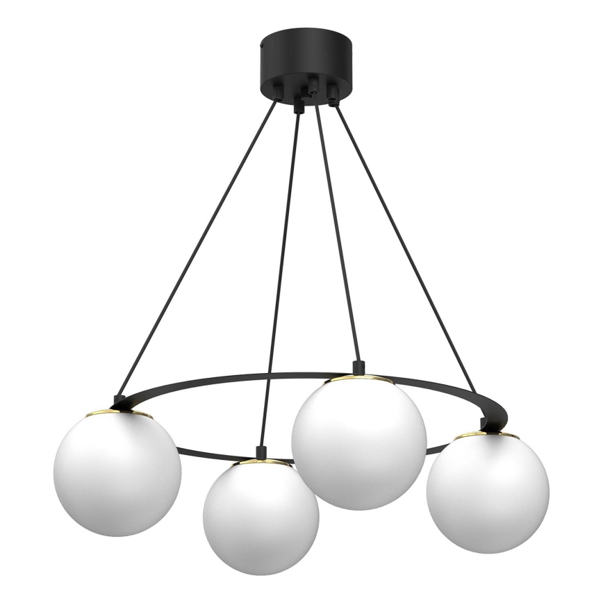 Lámpara colgante BALLO 4xE27/15W/230V negro/blanco