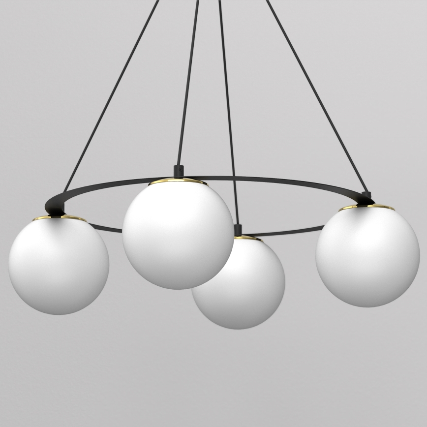 Lámpara colgante BALLO 4xE27/15W/230V negro/blanco