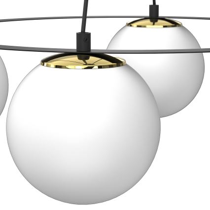 Lámpara colgante BALLO 4xE27/15W/230V negro/blanco