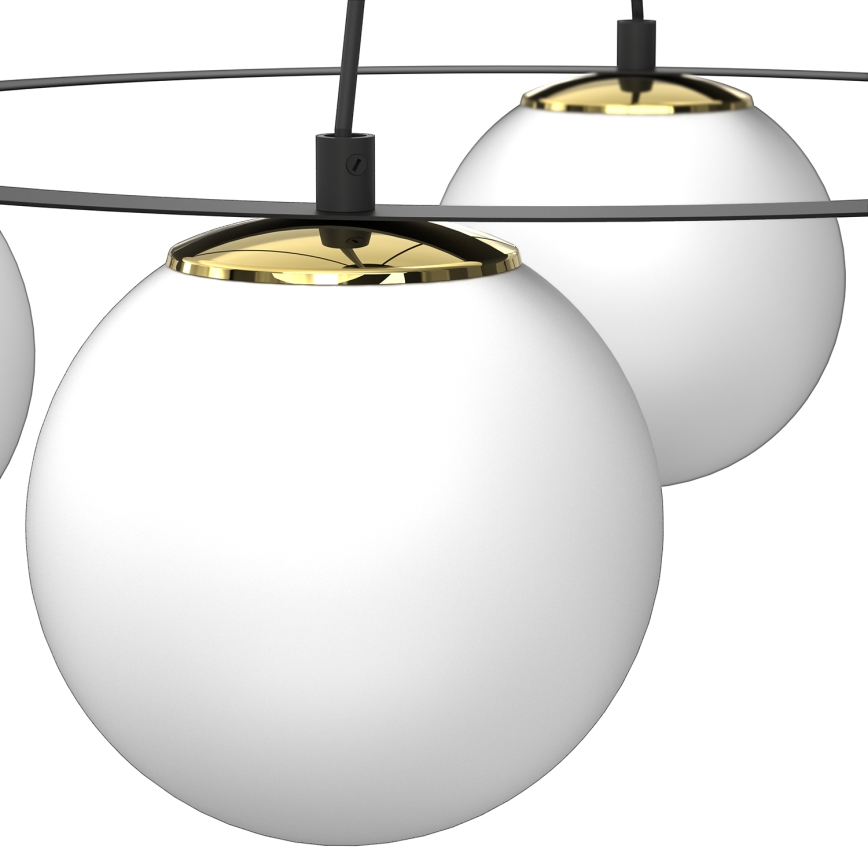 Lámpara colgante BALLO 4xE27/15W/230V negro/blanco