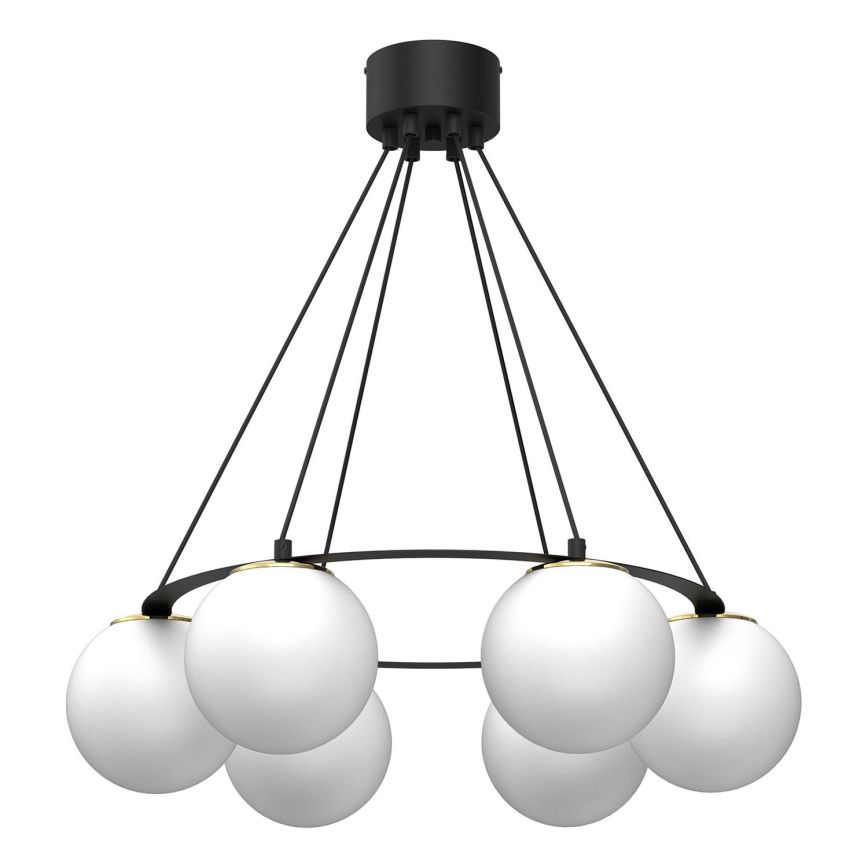 Lámpara colgante BALLO 6xE27/15W/230V negro/blanco