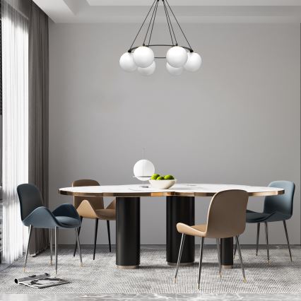 Lámpara colgante BALLO 6xE27/15W/230V negro/blanco