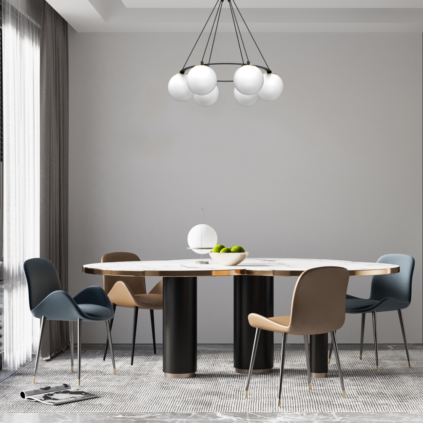 Lámpara colgante BALLO 6xE27/15W/230V negro/blanco