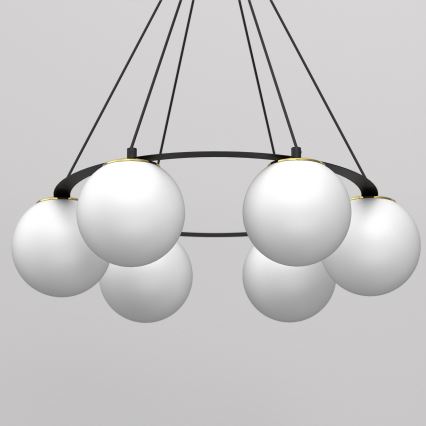 Lámpara colgante BALLO 6xE27/15W/230V negro/blanco