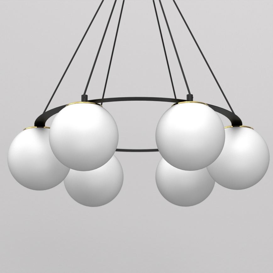 Lámpara colgante BALLO 6xE27/15W/230V negro/blanco