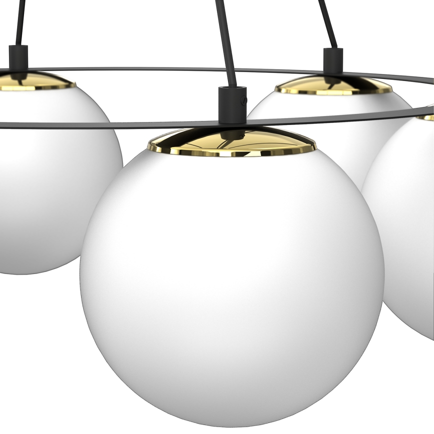Lámpara colgante BALLO 6xE27/15W/230V negro/blanco