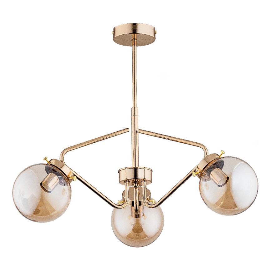 Lámpara colgante BARSUM 3xE14/10W/230V dorado