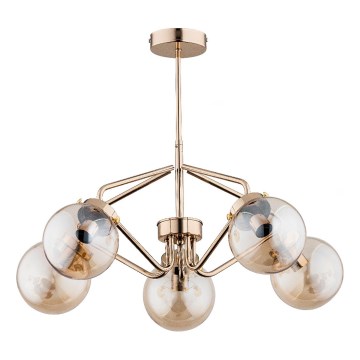 Lámpara colgante BARSUM 5xE14/10W/230V dorado