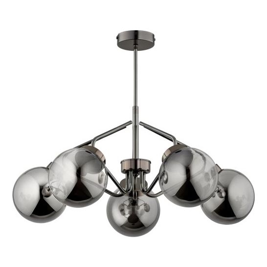 Lámpara colgante BARSUM 5xE14/10W/230V gris
