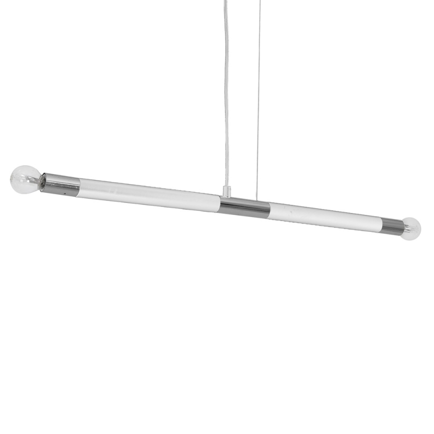 Lámpara colgante BASTONE WHITE 2xE14/40W/230V blanco/cromo brillante