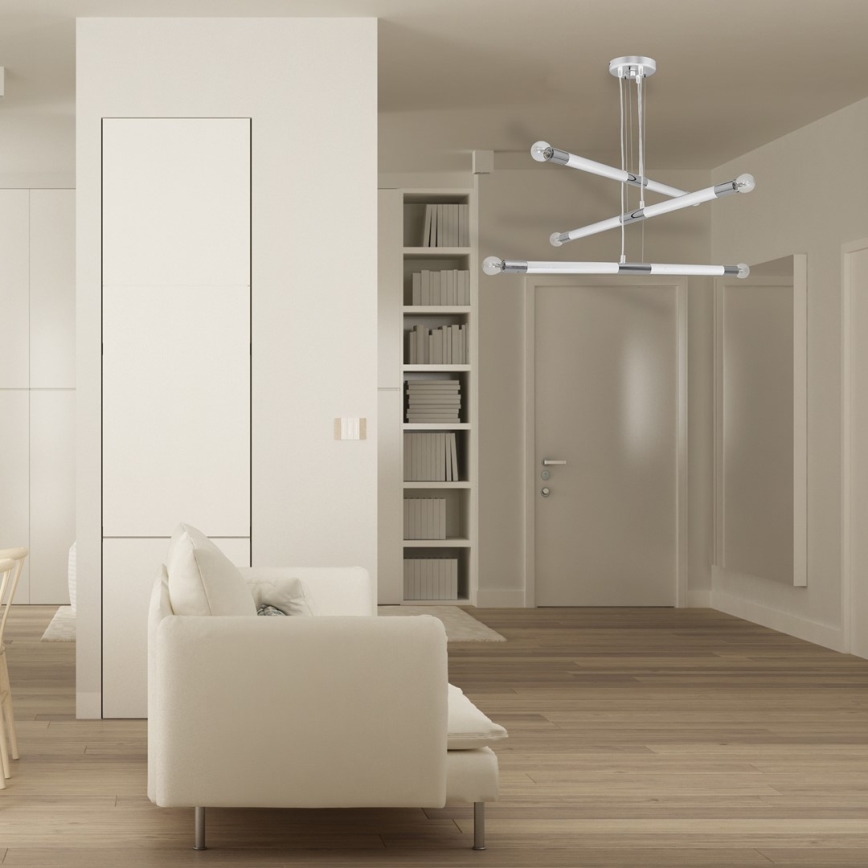 Lámpara colgante BASTONE WHITE 6xE14/40W/230V