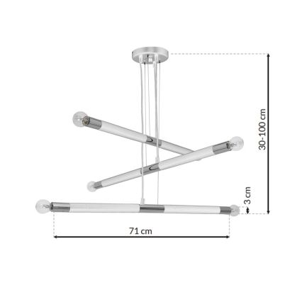 Lámpara colgante BASTONE WHITE 6xE14/40W/230V