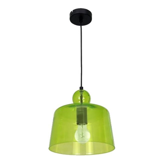 Lámpara colgante BELL 1xE27/60W/230V verde