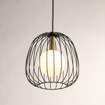 Lámpara colgante BELL 1xG9/12W/230V diá. 24 cm negro/dorado