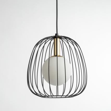 Lámpara colgante BELL 1xG9/12W/230V diá. 24 cm negro/dorado