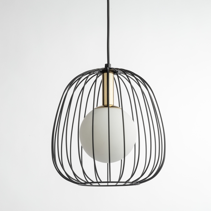 Lámpara colgante BELL 1xG9/12W/230V diá. 24 cm negro/dorado