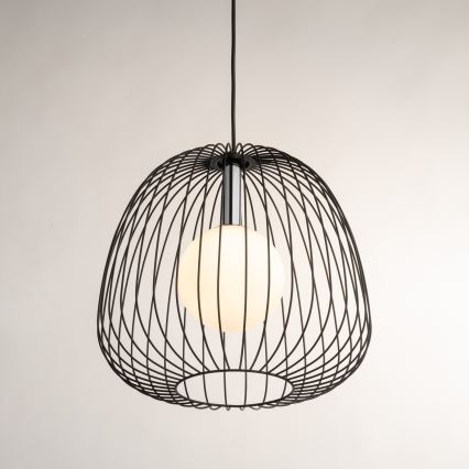 Lámpara colgante BELL 1xG9/12W/230V diá. 33 cm negro/cromo brillante