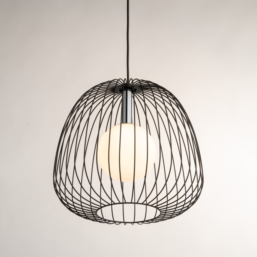 Lámpara colgante BELL 1xG9/12W/230V diá. 33 cm negro/cromo brillante