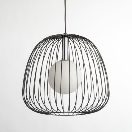 Lámpara colgante BELL 1xG9/12W/230V diá. 33 cm negro/cromo brillante