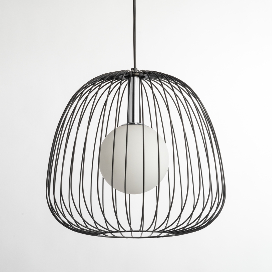 Lámpara colgante BELL 1xG9/12W/230V diá. 33 cm negro/cromo brillante