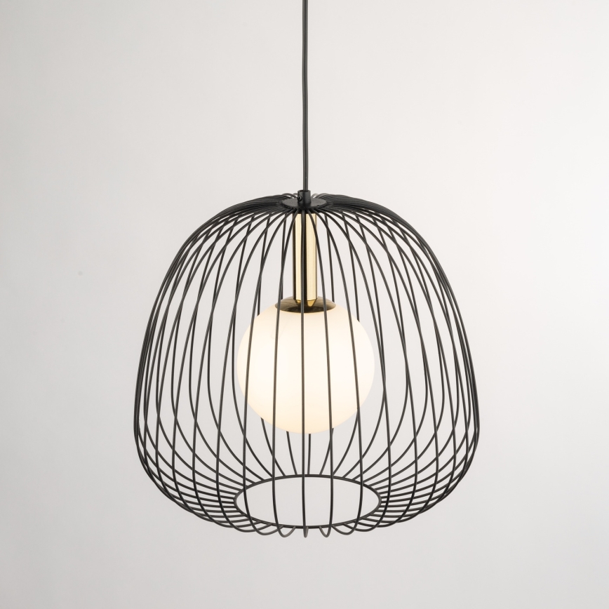 Lámpara colgante BELL 1xG9/12W/230V diá. 33 cm negro/dorado