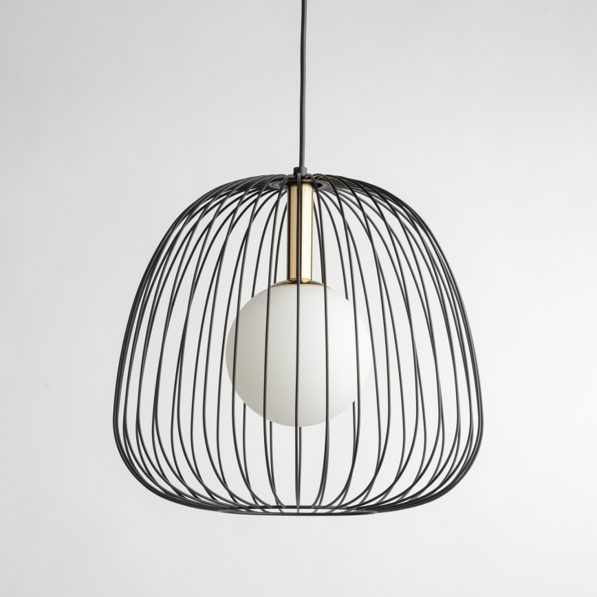 Lámpara colgante BELL 1xG9/12W/230V diá. 33 cm negro/dorado