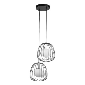 Lámpara colgante BELL 2xG9/12W/230V negro/cromo brillante