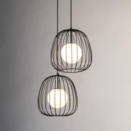 Lámpara colgante BELL 2xG9/12W/230V negro/cromo brillante