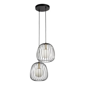 Lámpara colgante BELL 2xG9/12W/230V negro/dorado