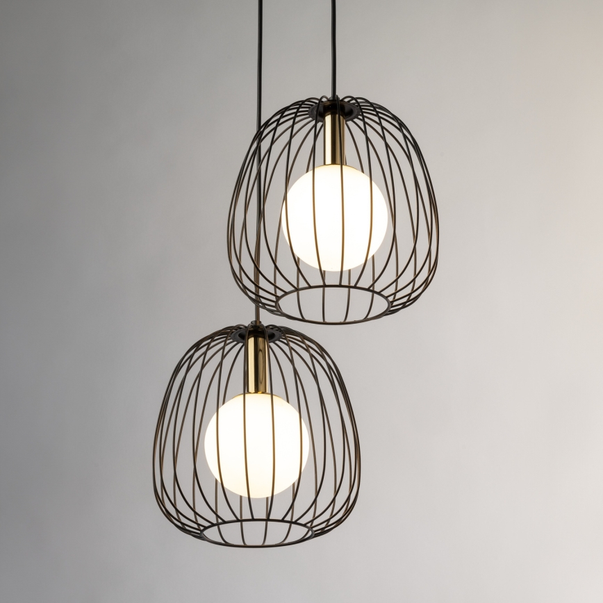 Lámpara colgante BELL 2xG9/12W/230V negro/dorado