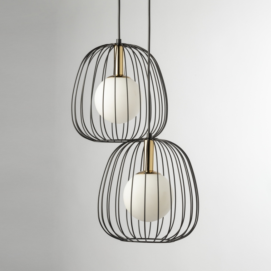 Lámpara colgante BELL 2xG9/12W/230V negro/dorado