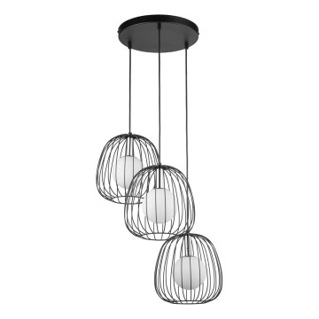 Lámpara colgante BELL 3xG9/12W/230V negro/cromo brillante
