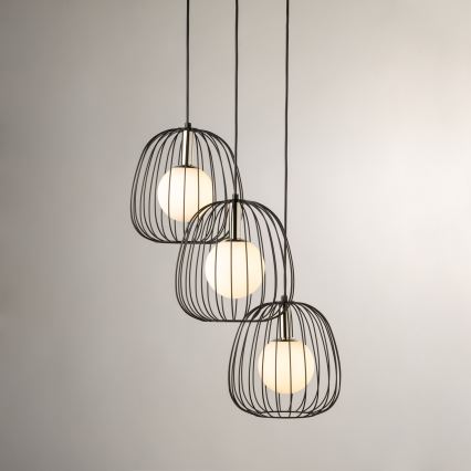 Lámpara colgante BELL 3xG9/12W/230V negro/cromo brillante