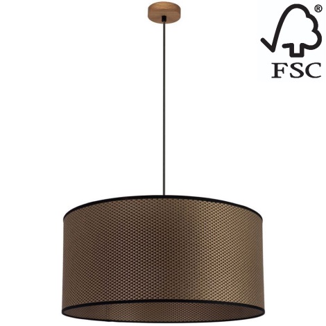 Lámpara colgante BENITA 1xE27/40W/230V marrón/roble – FSC Certificado