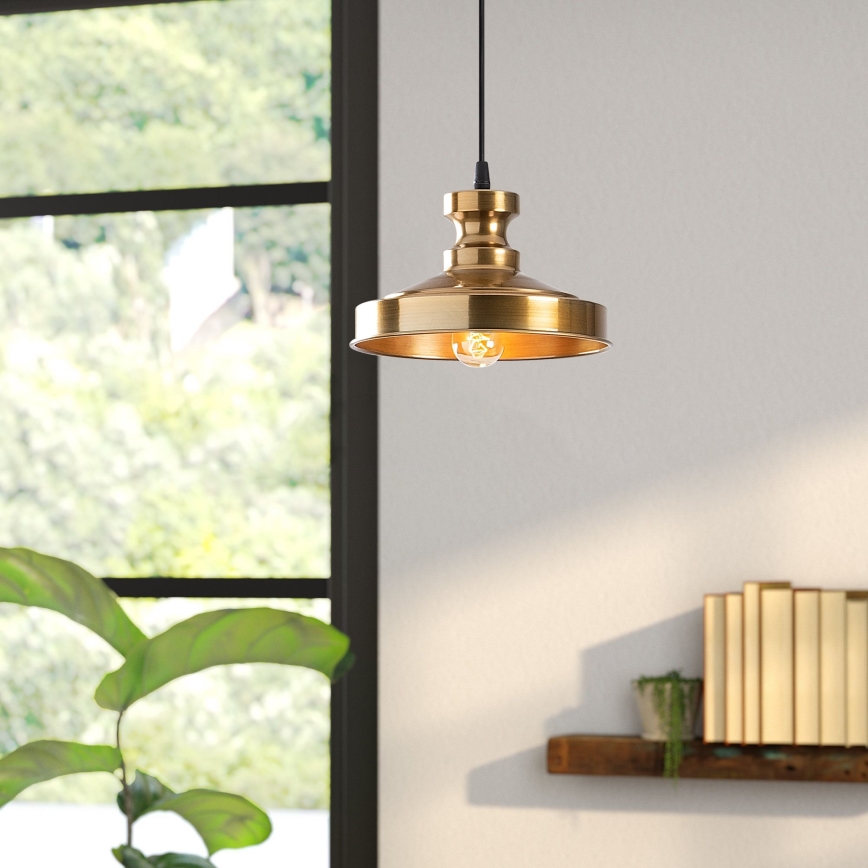 Lámpara colgante BERCESTE 1xE27/40W/230V dorado