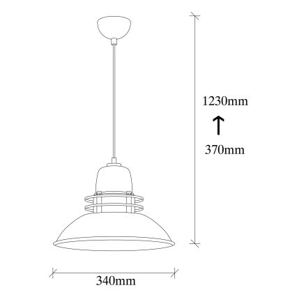 Lámpara colgante BERCESTE 1xE27/40W/230V