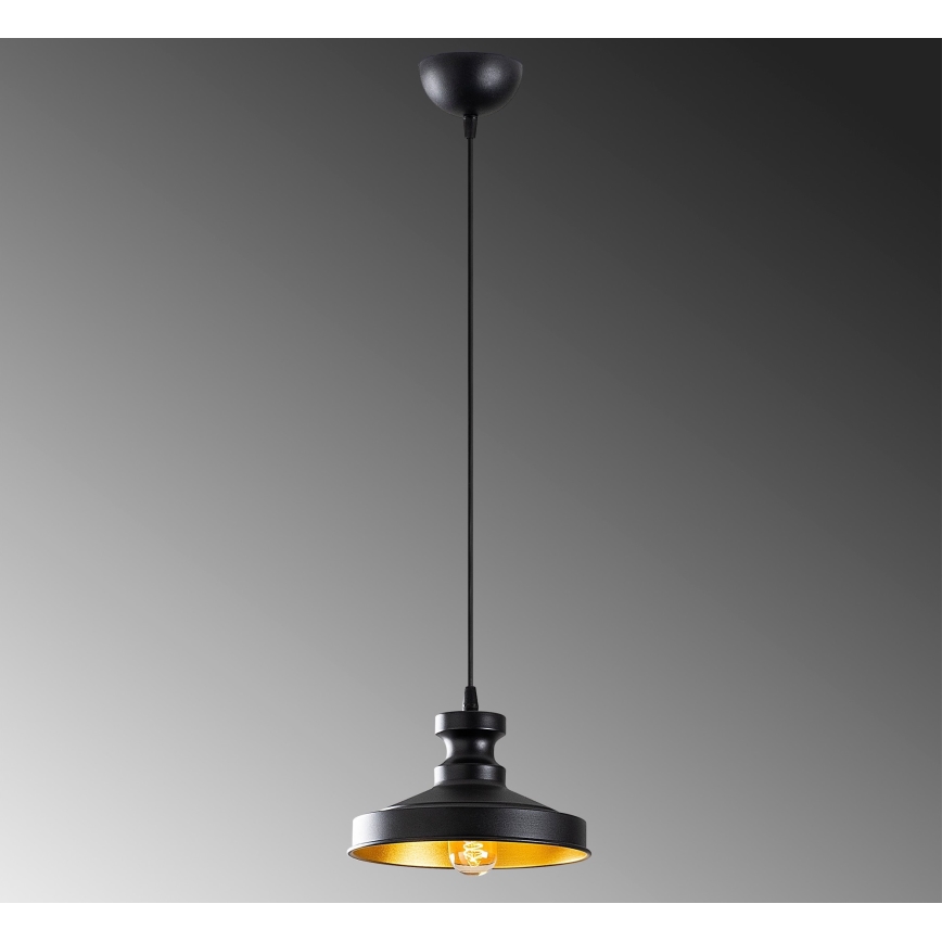 Lámpara colgante BERCESTE 1xE27/40W/230V negro