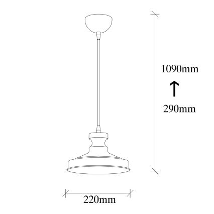 Lámpara colgante BERCESTE 1xE27/40W/230V negro