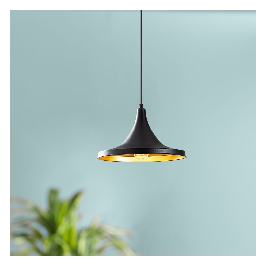 Lámpara colgante BERCESTE 1xE27/40W/230V negro