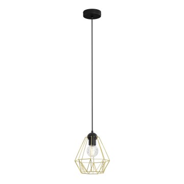 Lámpara colgante BERGEN 1xE27/60W/230V negro/dorado