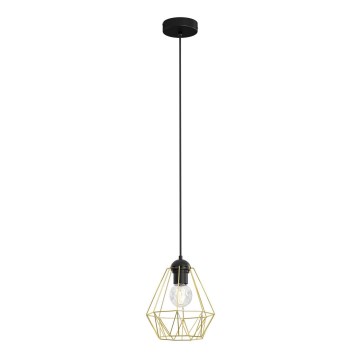 Lámpara colgante BERGEN 1xE27/60W/230V negro/dorado