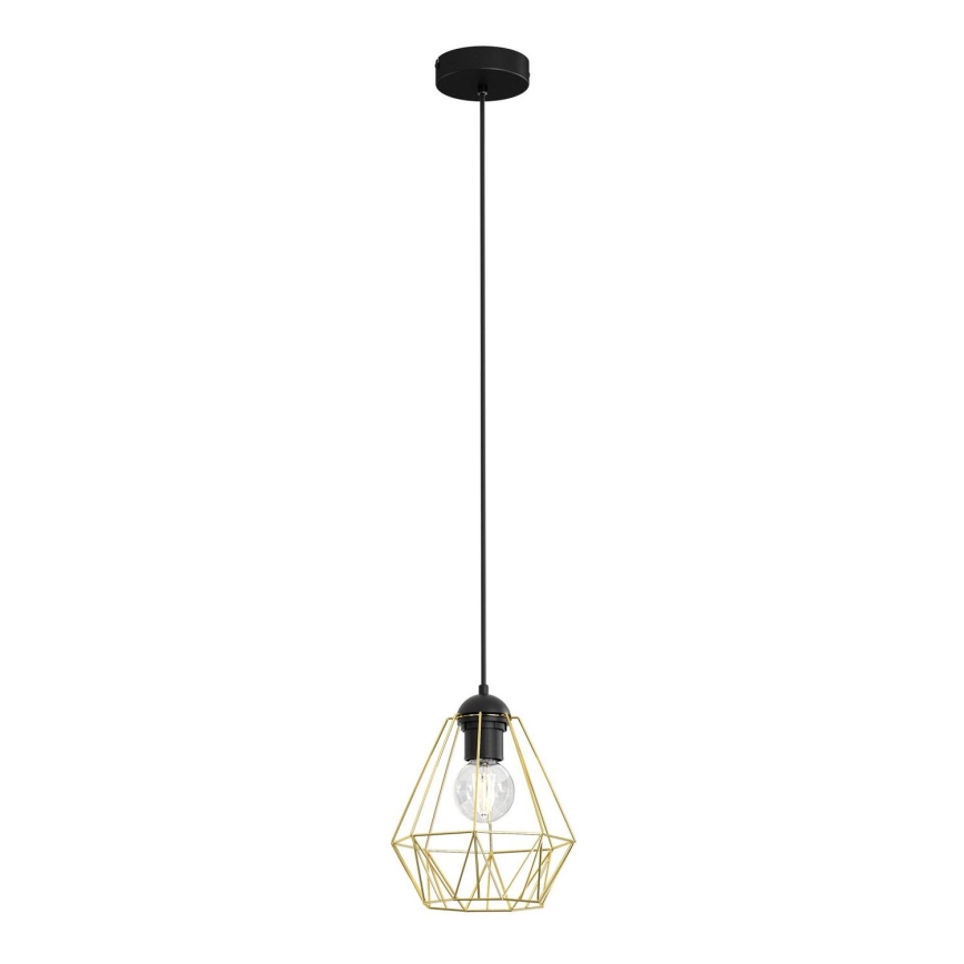 Lámpara colgante BERGEN 1xE27/60W/230V negro/dorado