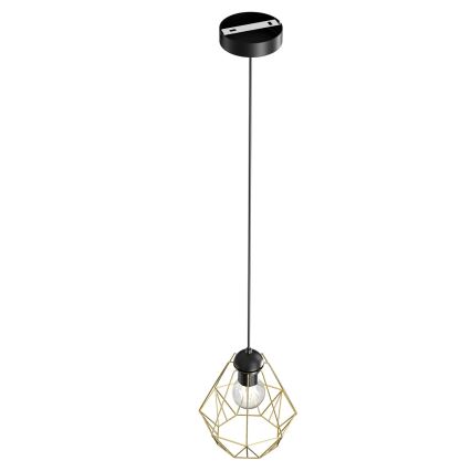 Lámpara colgante BERGEN 1xE27/60W/230V negro/dorado