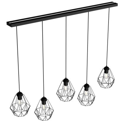 Lámpara colgante BERGEN 5xE27/60W/230V negro