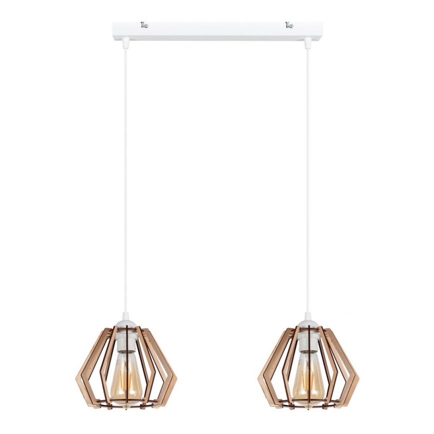 Lámpara colgante BERGO 2xE27/60W/230V blanco